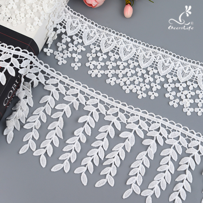Polyester silk lace flower window decorations tassel lace clothing…