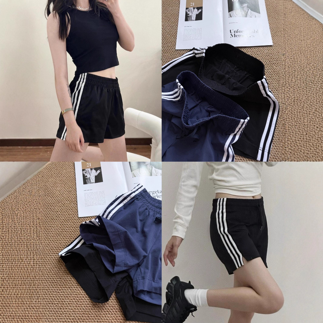 하이버전~삼선 25 여름 신상 하이웨이스트 런닝 스포츠 캐주얼 슬리밍 반바지 여성용 3점팬츠
