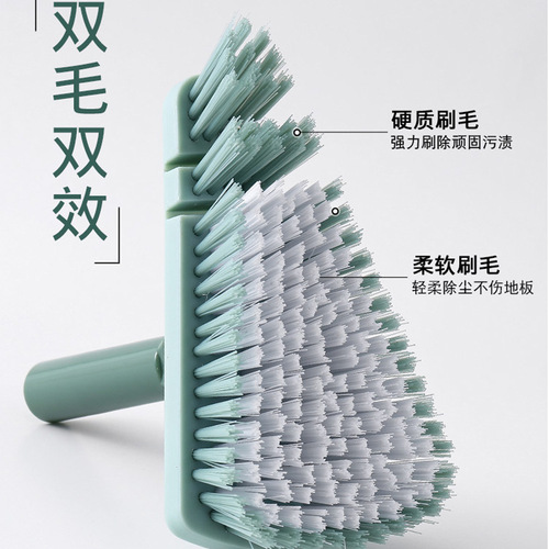 Bendable triangular floor brush, no bending, stainless steel long pole floor brush, bathroom brush, tile bathtub carpet brush