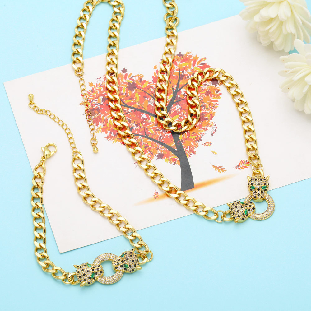 Fashion Copper Animal Bracelet Necklace Zircon Copper Necklaces