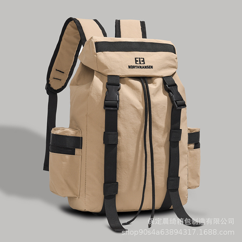 Estilo transfronterizo 2025 nueva mochila de gran capacidad de tela lavada de ocio