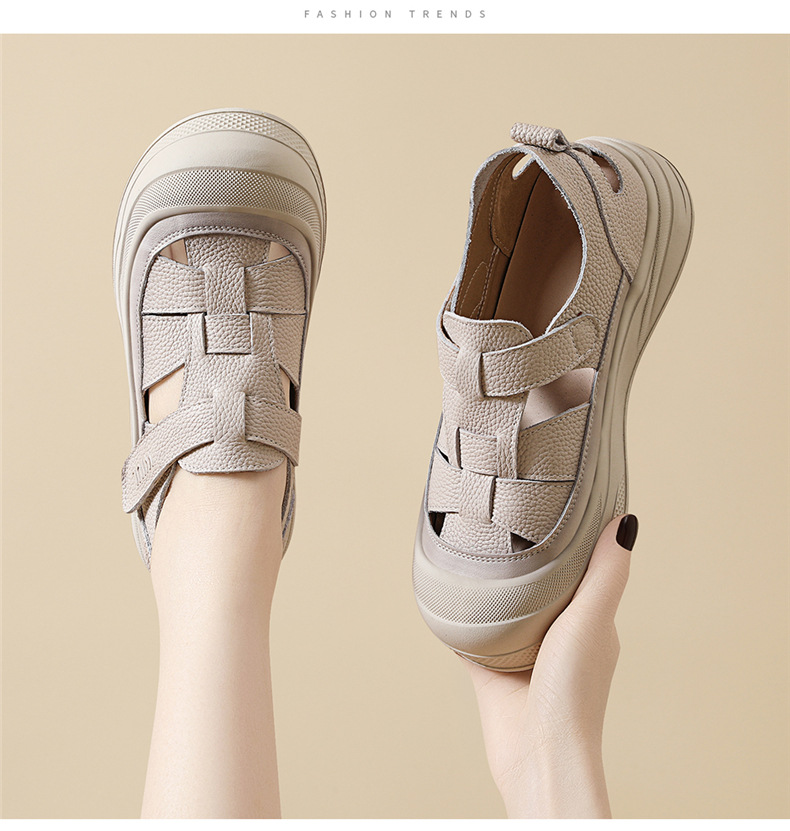 Giày lười nữ da thật thoáng khí đế mềm mùa hè 2025 — 7111 kaki, 7111m màu chi tiết 10