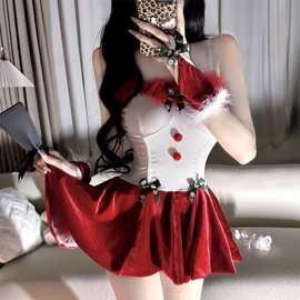 情趣内衣性感圣诞装兔女郎制服cos女仆火辣连体猫女郎套装女网红