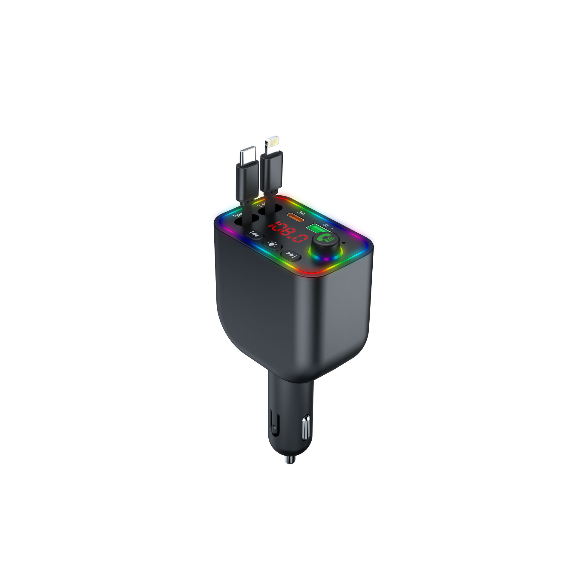 Multifunctional Car-Mounted Blue Mp Player Bluetooth + Charging + Fm Transmitter + Hands-Free Calling Cross-Border Manufacturer Supply