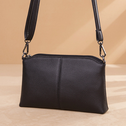 First layer cowhide crossbody bag for women 2024 new fashion versatile large capacity shoulder bag genuine leather small bag shell bag