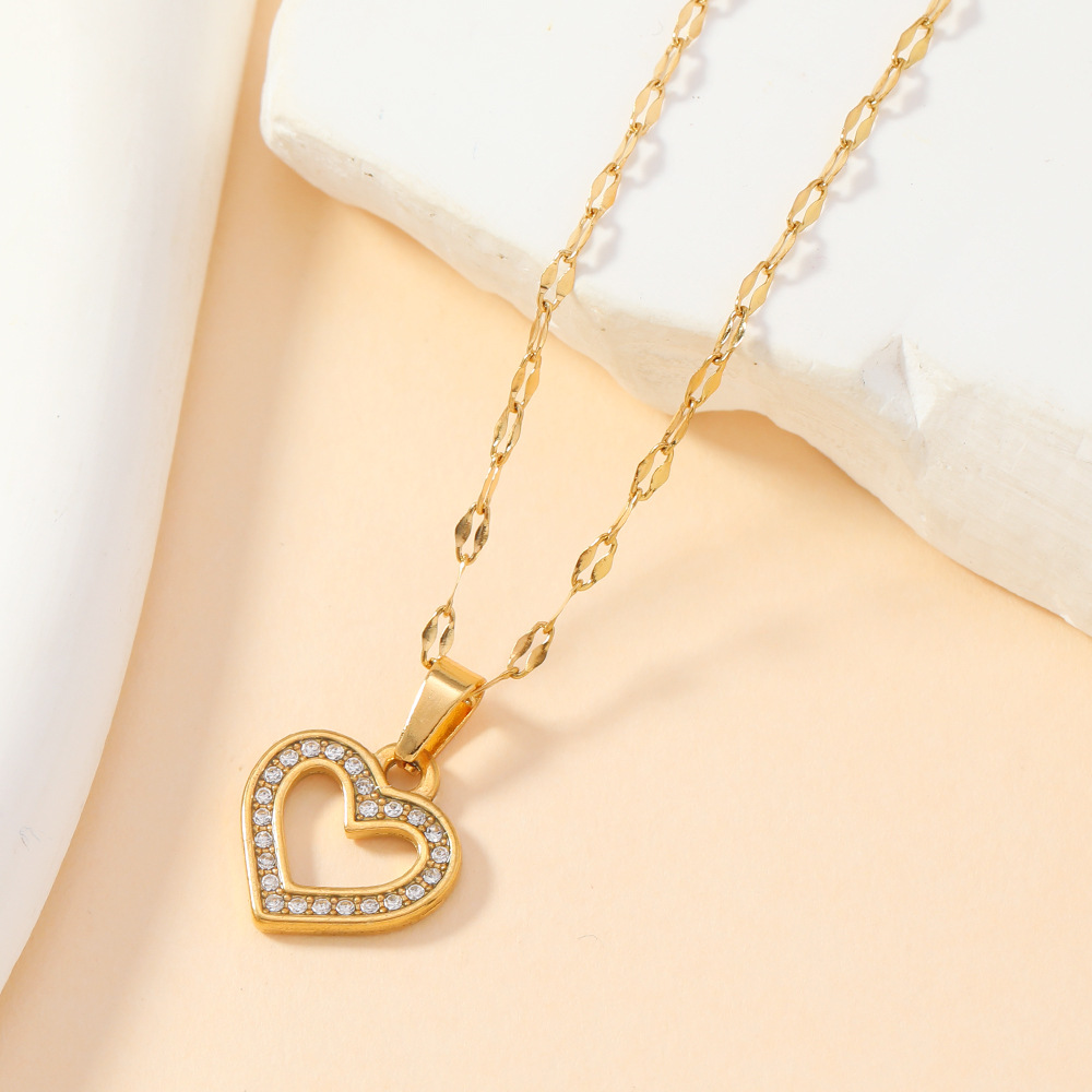 Colgante de acero inoxidable de estilo europeo y americano, collar de brazalete, accesorios de amor creativo, colgante de diamantes DIY