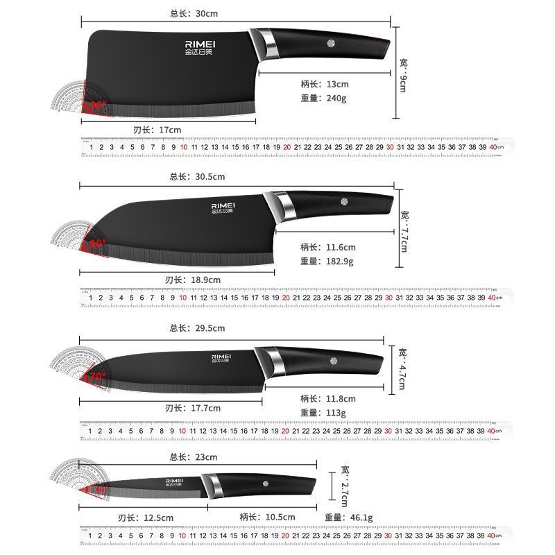 Kit completo de utensilios de cocina, cuchillos de cocina, cuchillo de corte de verduras, cuchillo de corte de huesos, cuchillo de corte de huesos, cuchillo de corte de huesos