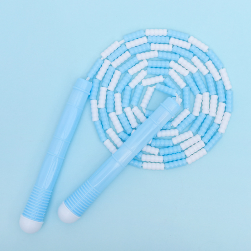 두 가지 색상의 긴 손잡이 파란색 대나무 가방