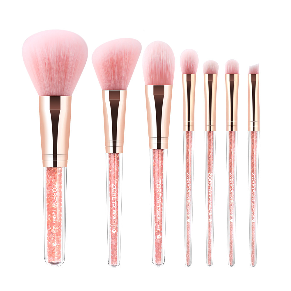 Zhuoer polvo de sombra de ojos cepillo conjunto completo de herramientas de maquillaje 10 pinceles de maquillaje de taladro interno conjunto de logotipo personalizado imprimible