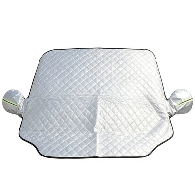Car snow cover for front windshield, thickened magnetic sunshade, winter anti-freeze and anti-frost half-cover car cover (Car snow shield) - silver-car-snow-shield-with-9-magnetic-ultrasonic-large-reflective-strips-1451182323