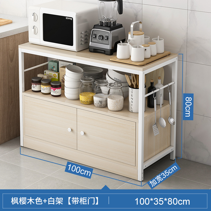 Cocina microondas rack de almacenamiento de suelo hogar multi-capa estante condimento armario de almacenamiento estante de la olla