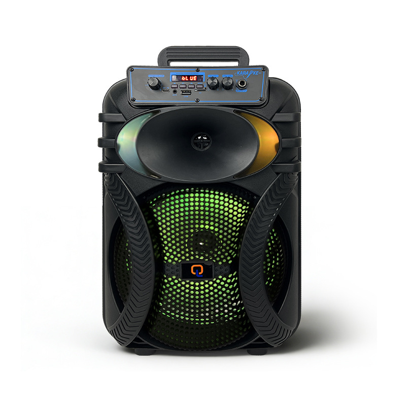 Ventas transfronterizas calientes de 10 pulgadas 20W altavoces recargables amplificadores de boda Bluetooth K música con micrófono LED luz de color