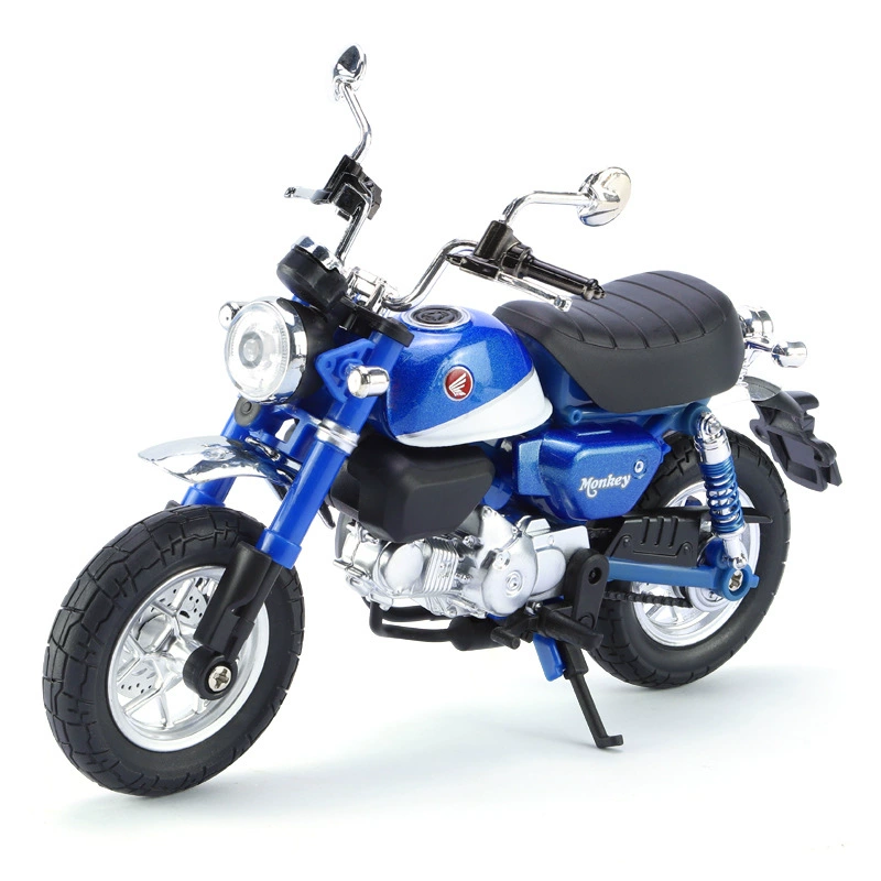 华一 Honda, мотоцикл, реалистичная металлическая модель автомобиля, минифигура, игрушка, масштаб 1:12, обезьянка