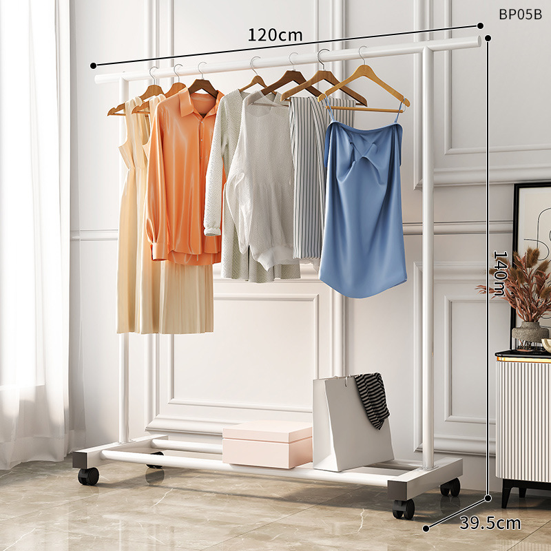 철제 수평 막대 22 원형 120 흰색 + 바퀴