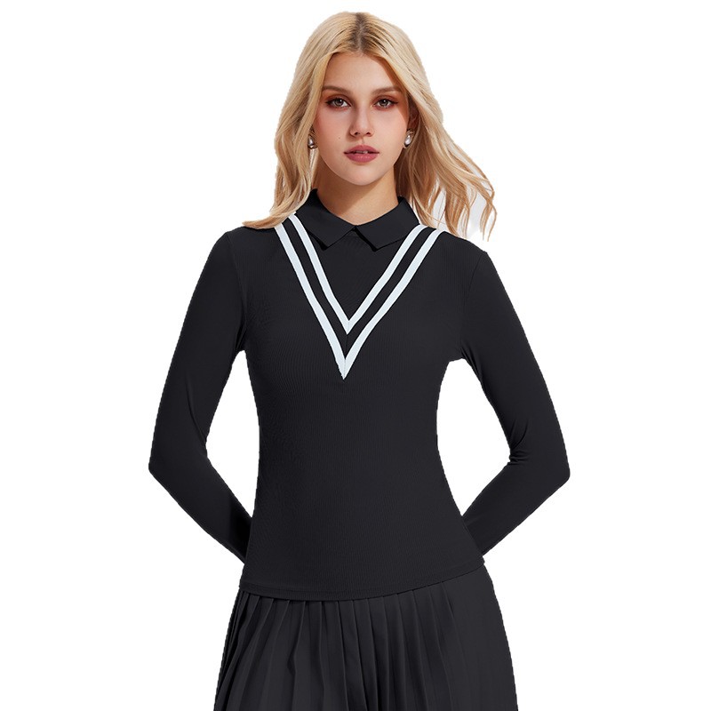 Trajes de yoga transfronterizos, camisetas de manga larga, camisetas de golf, camisetas de polo, camisetas de moda, camisetas delgadas