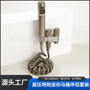 New Mini Toilet Companion with One Inlet and Two Outlets, Bathroom Bidet with High-Pressure Spray Gun, Complete Set for Home Use
