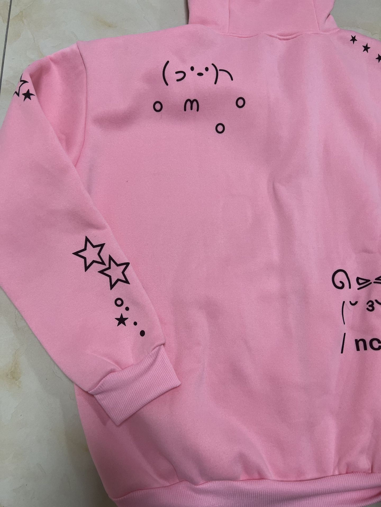 Fashionable Ins New Autumn/Winter Casual Bear Star Printed Loose Zipper Hoodie Set_voghion.com