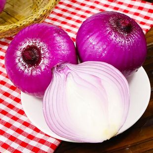 Raw Onions 2024 Fresh Freshly Dug Fruits Flat Onions Purple-Skinned Onions 2.5kg Packs Shandong Onions