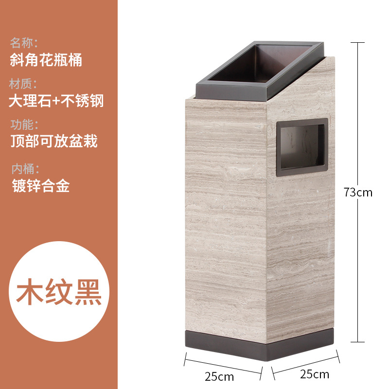 Vestíbulo del hotel comercial basura con cenicero de acero inoxidable mármol centro comercial ascensor vertical al aire libre cubo humo