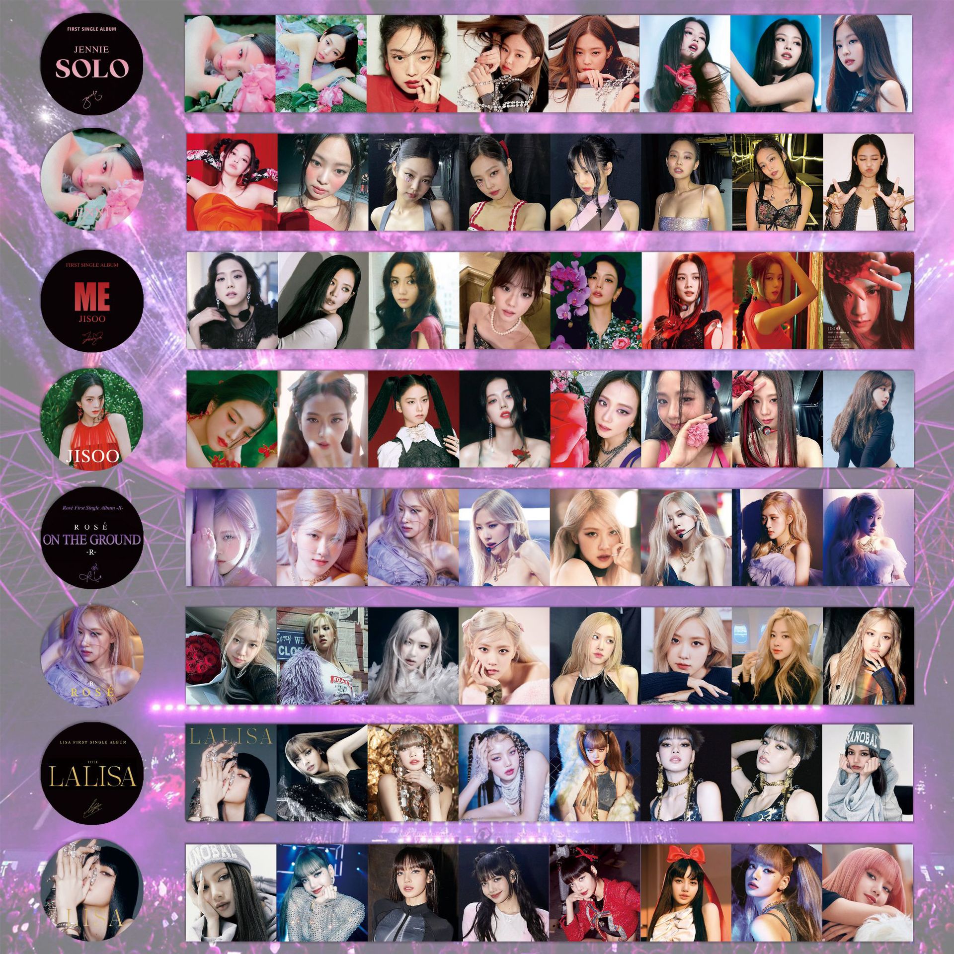BlackP around the stars ROSE LISA album solo tape jennie around the stars notebook stickers 