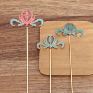 DIY Accessories Dripping Oil Imitation Cloisonne Flower Alloy Hair Stick (15177)