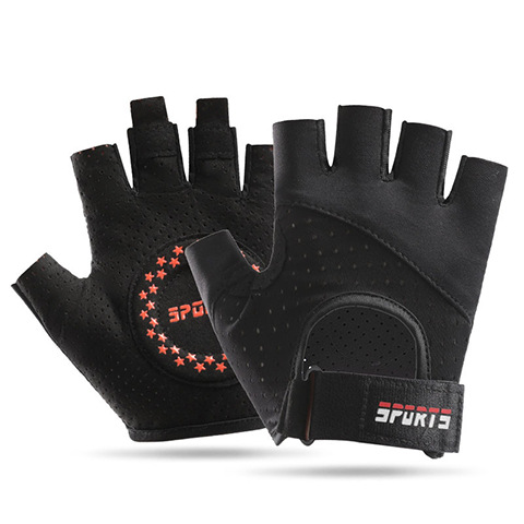 Amazon transfronterizo nuevo guante deportivo de fitness medio dedo ciclismo amortiguador anti-desgaste transpirable anti-deslizante guante anticapullo
