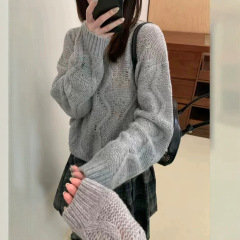 短款全羊毛套头毛衣女2025秋季女装新款小个子羊毛毛衣999111