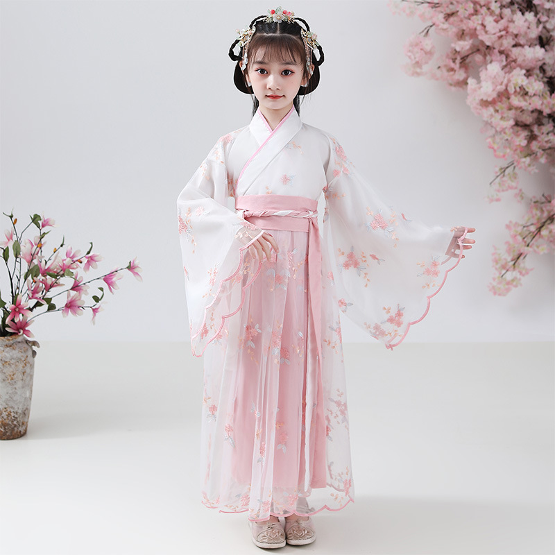 Hanfu Girl's Spring and Autumn Children's Chinese Style Tang Suit Ancient Costume Super Fairy Dress Girl's Princess New Style Dress