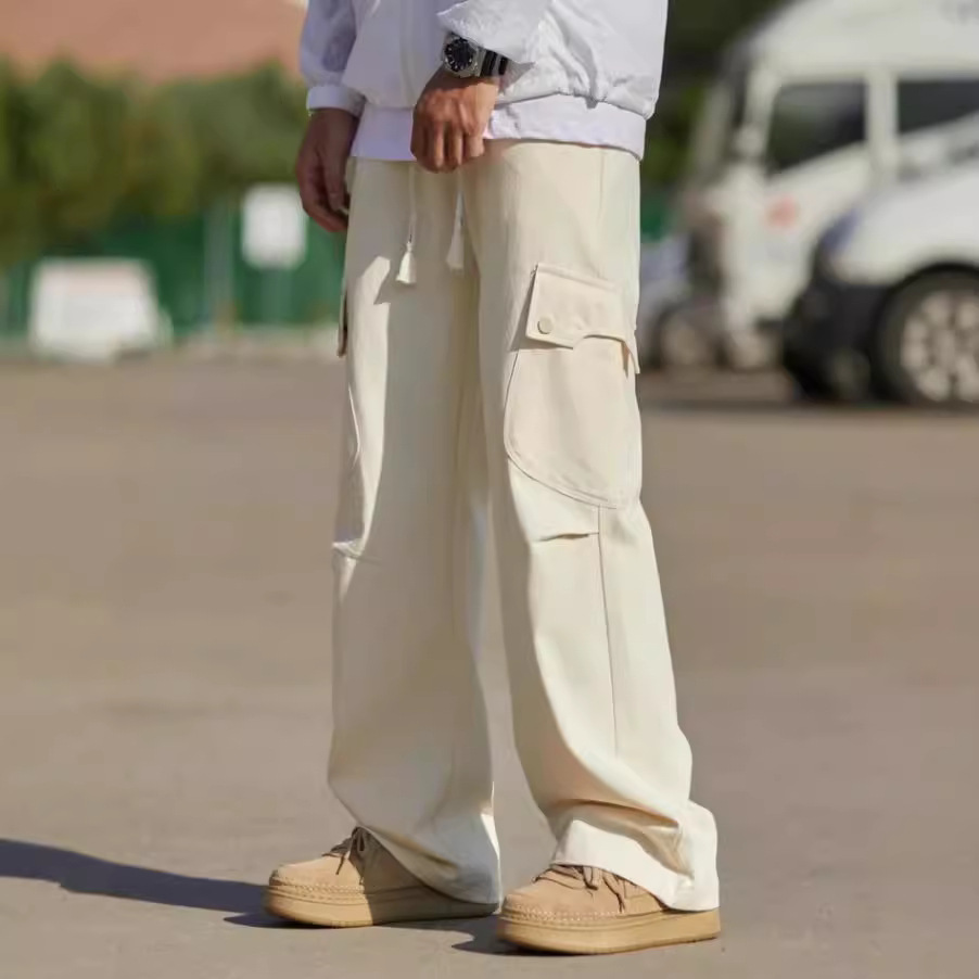 Casual pants men's spring and autumn 2024 new outdoor hiking overalls sports loose wide leg functional wind pants