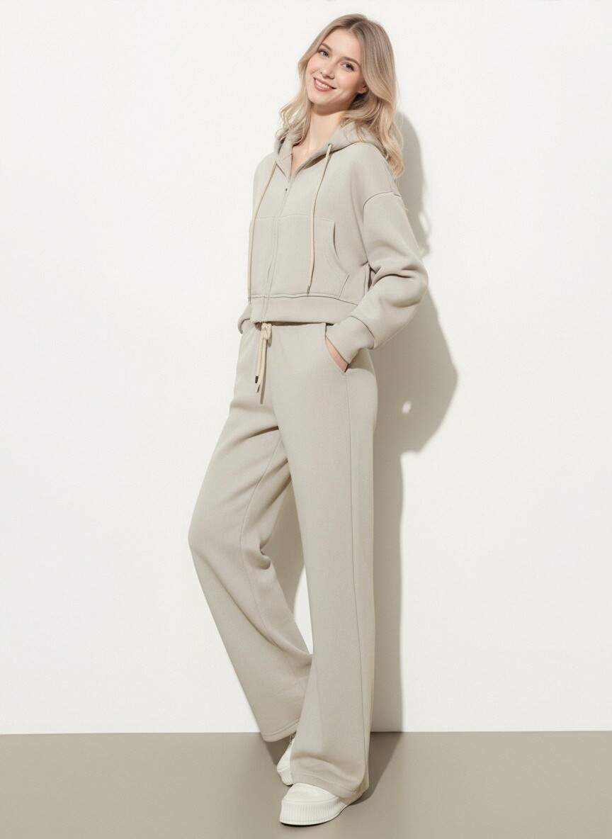 European And American Cross-border Fashion Sports Cotton For Women, Solid Color Long-sleeve Zip-up Hoodie With_ecoleips.com