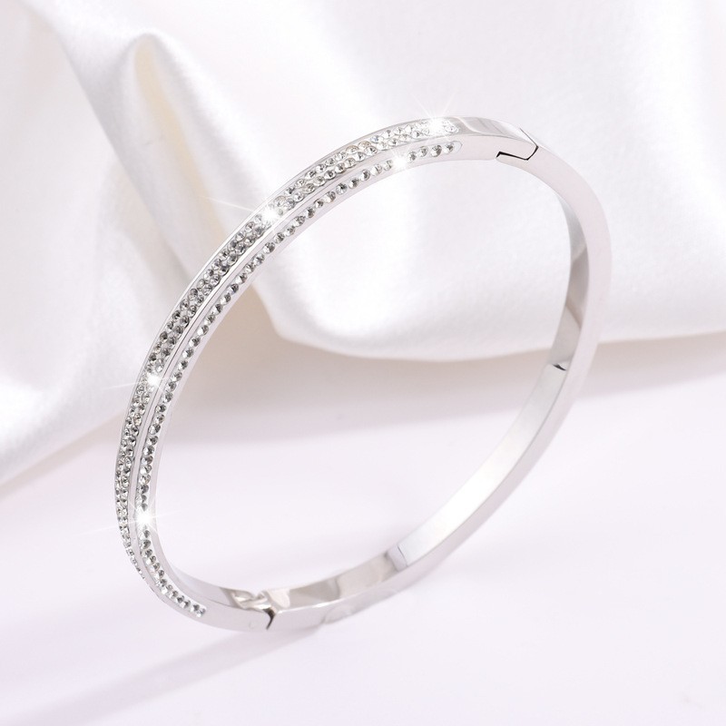 【110】SZ25-2 silver three-sided diamond bracelet