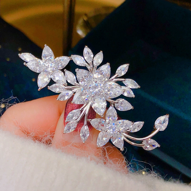 Брошь с zircon лейпелем, костюмная куртка высокого класса, булавка, аксессуары, микроинкрустация, Южная Корея, простой и элегантный дизайн