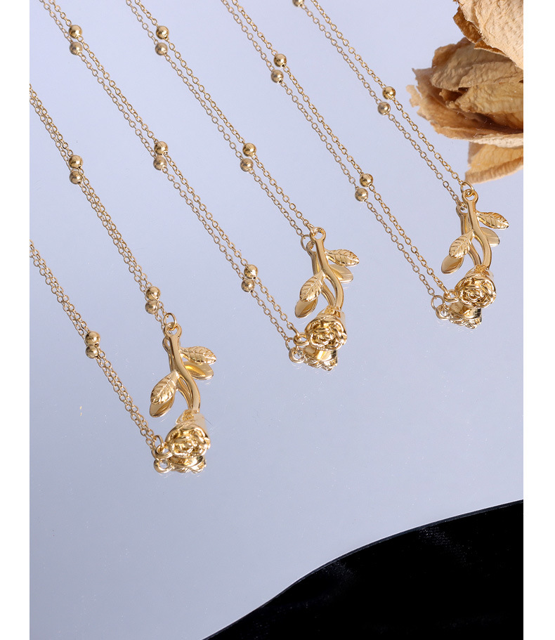 Fashion Flower Titanium Steel Pendant Necklace Stainless Steel Necklaces