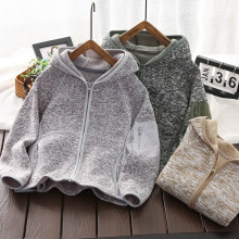 秋冬款男童拉绒保暖外套中大童男孩加绒外套百搭保暖款男童外套