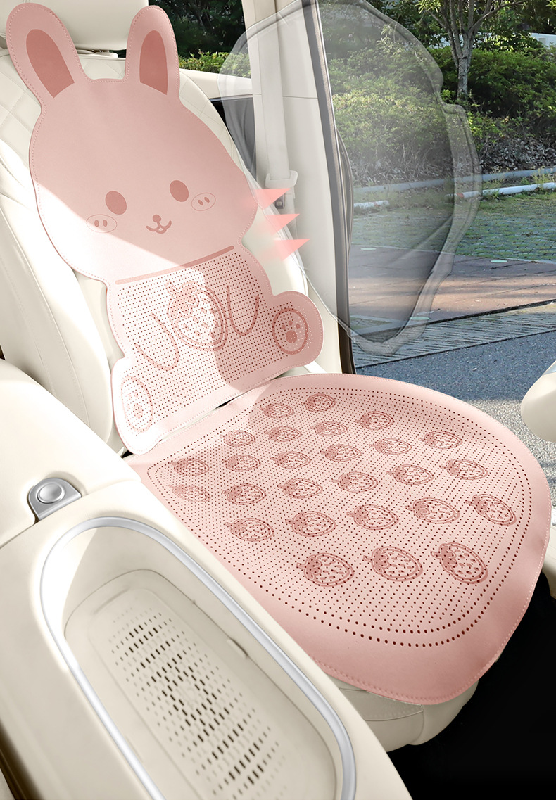 26 Years New Model Cute Little Rabbit Faux Fur Half-Cover Saddle Pad Car Seat Cushion Cover Universal for All Seasons