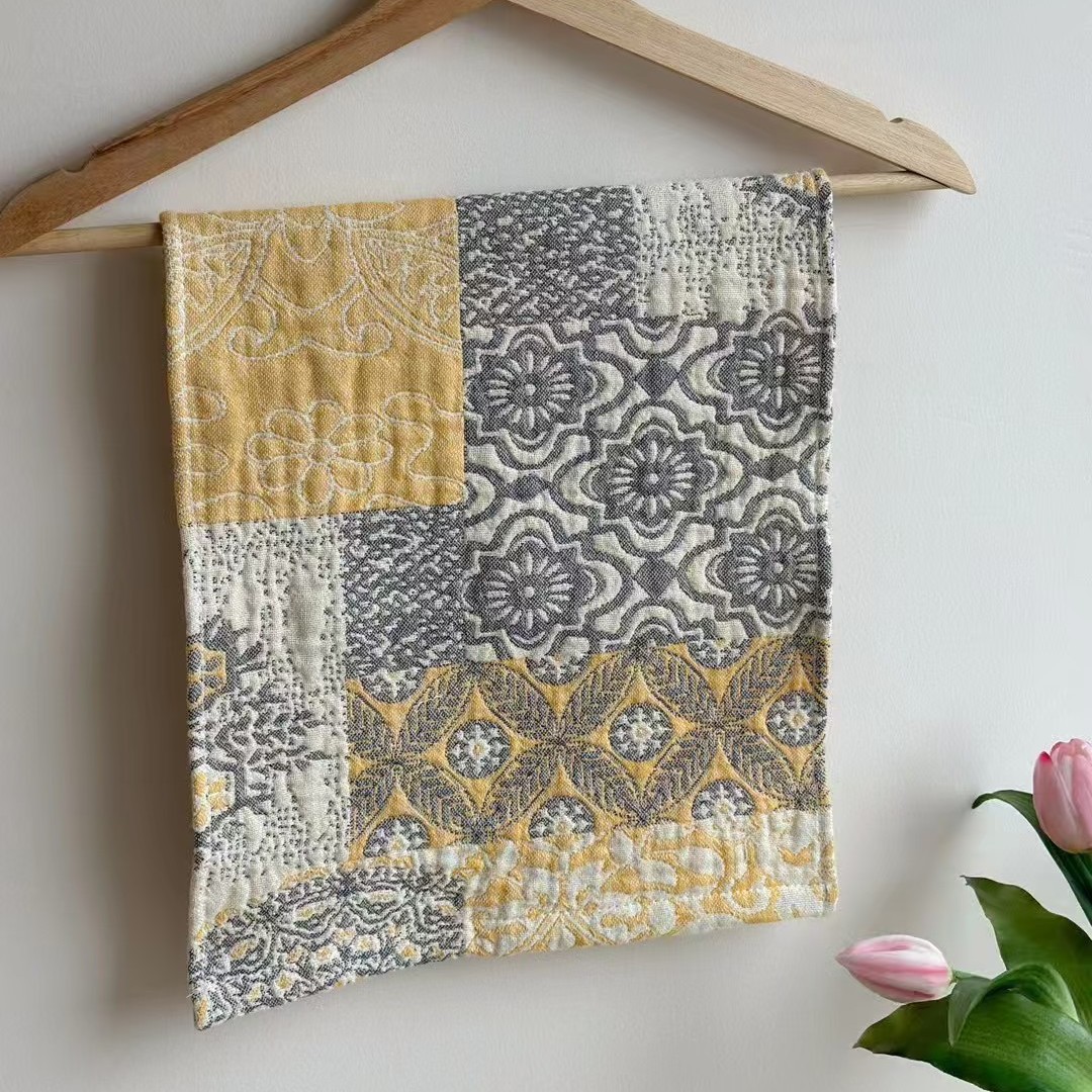 Washed cotton baby washcloth - william yellow / 25*50cm
