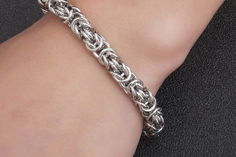 Fashion Retro Woven Titanium Steel Bracelet display picture 5