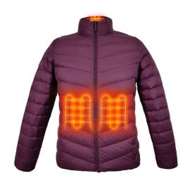 冬季白鸭绒羽绒服电热夹克女防风保暖棉服宽松运动外套电发热服