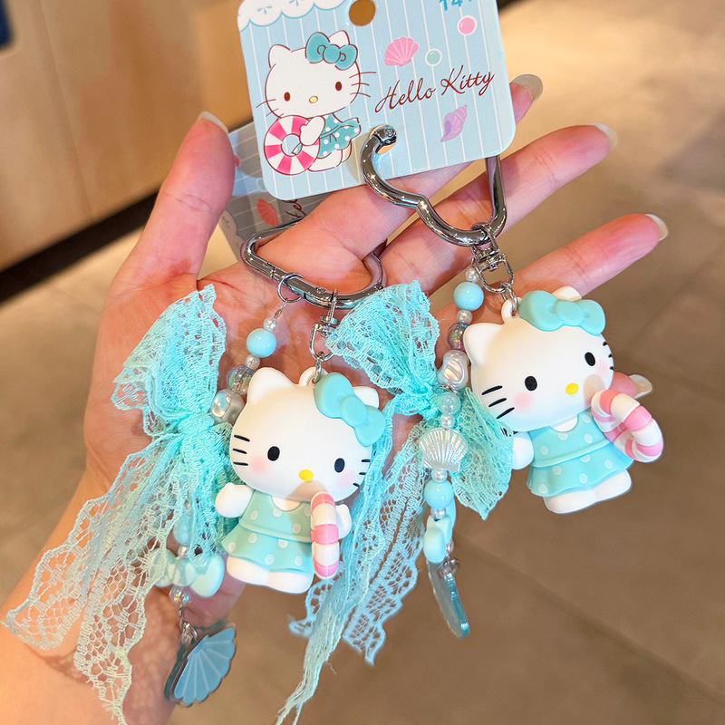 Authentic Korean-style ins girly Hello Kitty summer keychain, phone pendant, bag accessory Authentic Korean-style ins girly Hello Kitty summer keychain, phone pendant, bag accessory