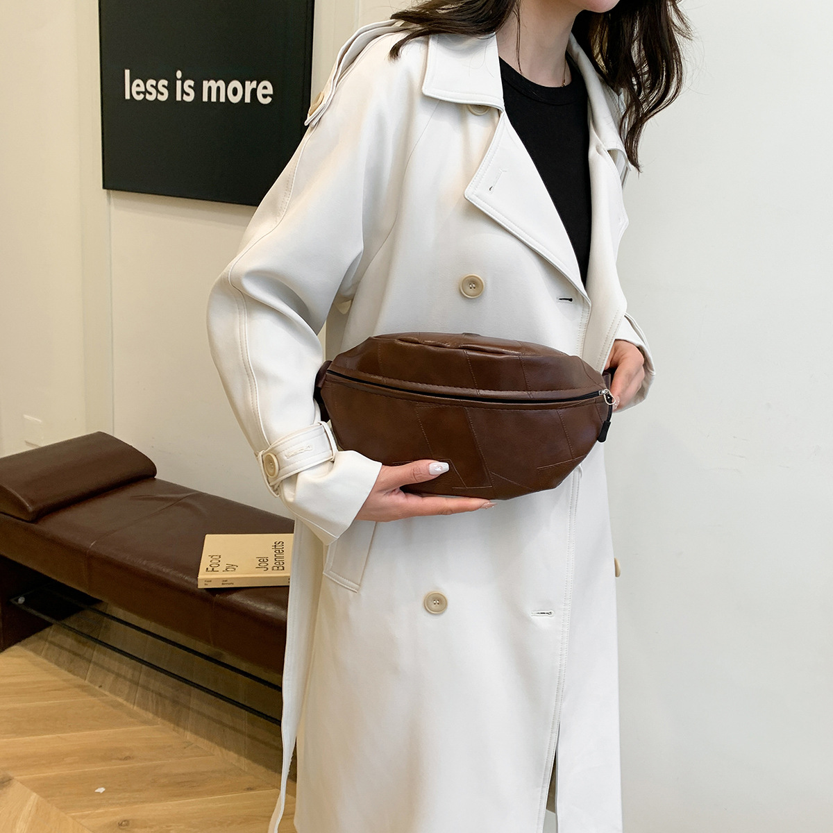 223g Weight Polyester Lining Material Zipper Closure Type Sling Strap Strap Type Fanny Pack Bags Type Casual, Daily, Shopping Occasion Nylon Material Cows, Solid Color Pattern All Seasons Season Women's Gender Basic Style Oval Shape Women's Basic Cows Solid Color Nylon Waist Bags 5