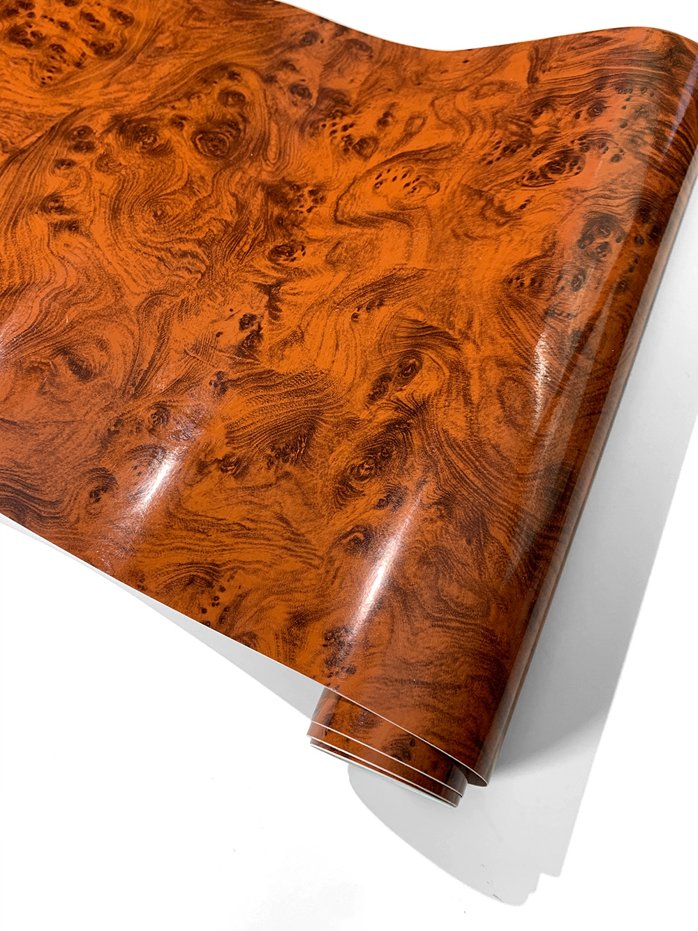 High-End Car Interior Color-Changing Film, Glossy Wood Grain and Sparrow Pattern Modification Sticker, Peach Wood Grain Central Control Renovation Sticker