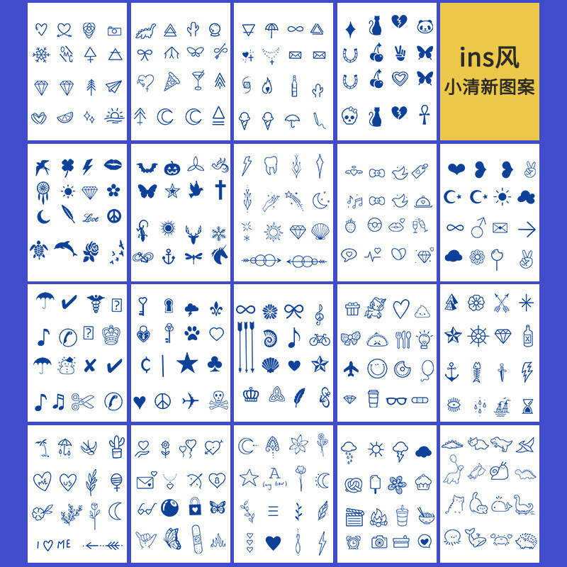 New semi-permanent herbal juice Hyun-a tattoo stickers ins small fresh and cute durable simulation non-reflective face stickers