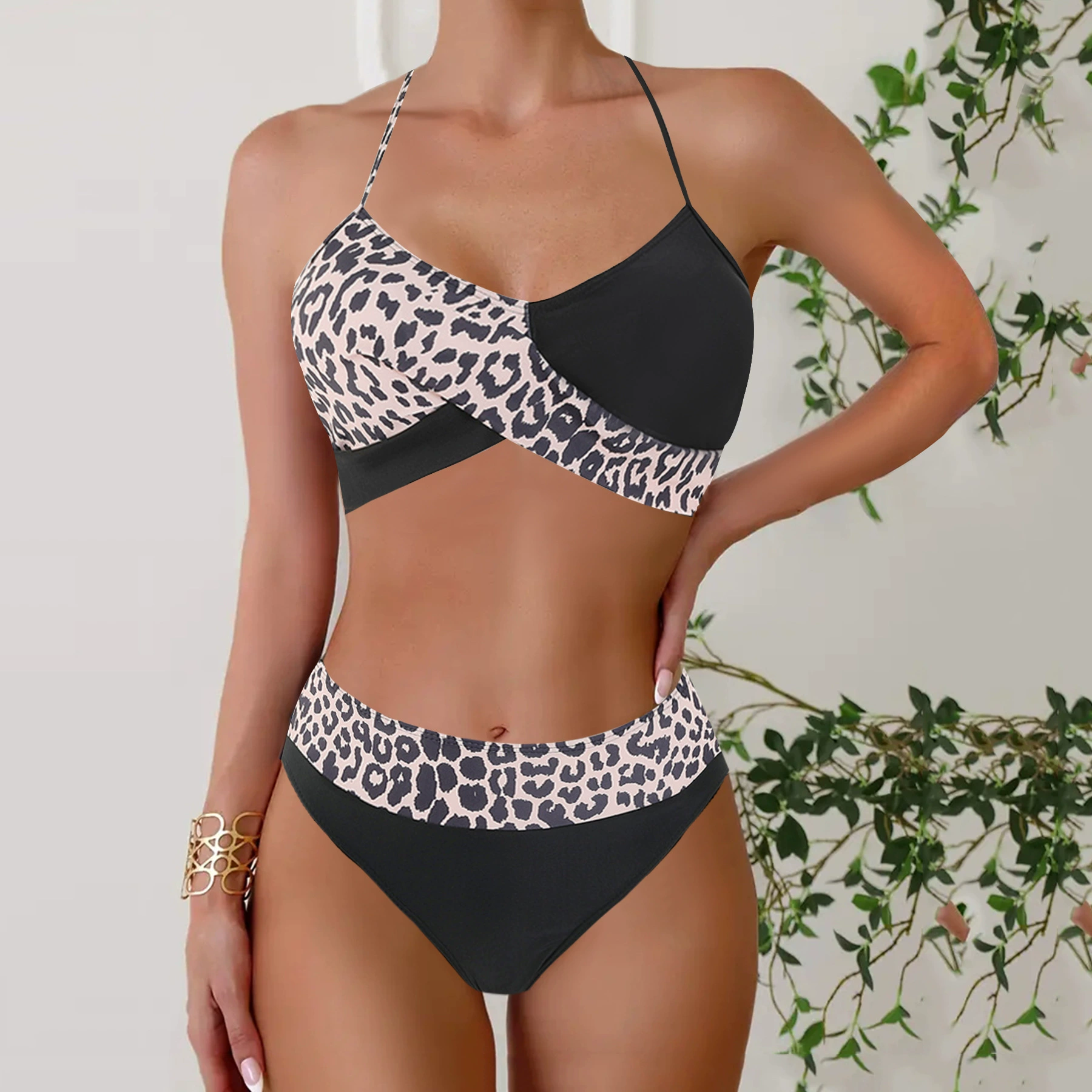 Плавки/купальник в европейском стиле, plus size, высокий пояс