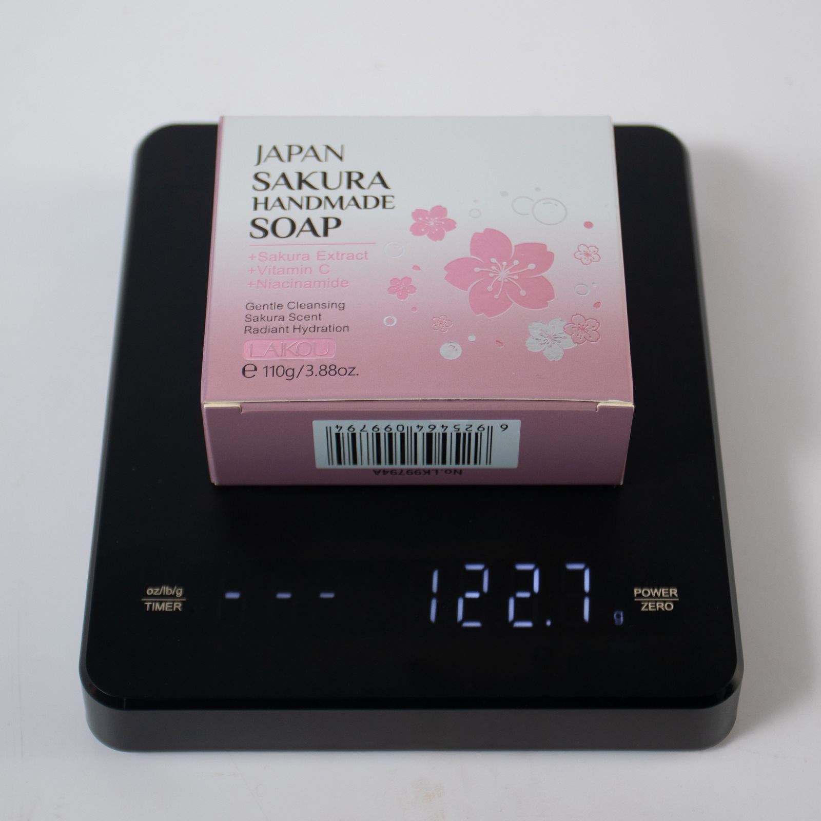 The new cross-border product LAIKOU Moisturizing and Cleaning Cherry Blossom Handmade Soap 110g is in stock and available for wholesale from the manufacturer. It comes in English packaging undefined