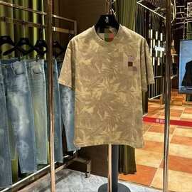重磅高级感2026夏季新款潮牌马标刺绣短袖t恤男宽松休闲半袖凉感