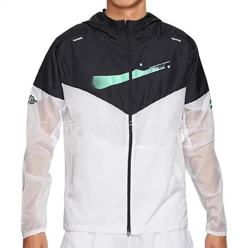 Cross-Border Windproof Outdoor Tokyo-Style Hooded Lightweight Running Jacket with Print, Sun Protection, and Breathable Features, in Stock