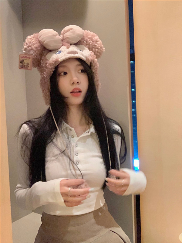 法式气质POLO领长袖短款T恤女秋新款修身显瘦辣妹内搭打底衫上衣|undefined
