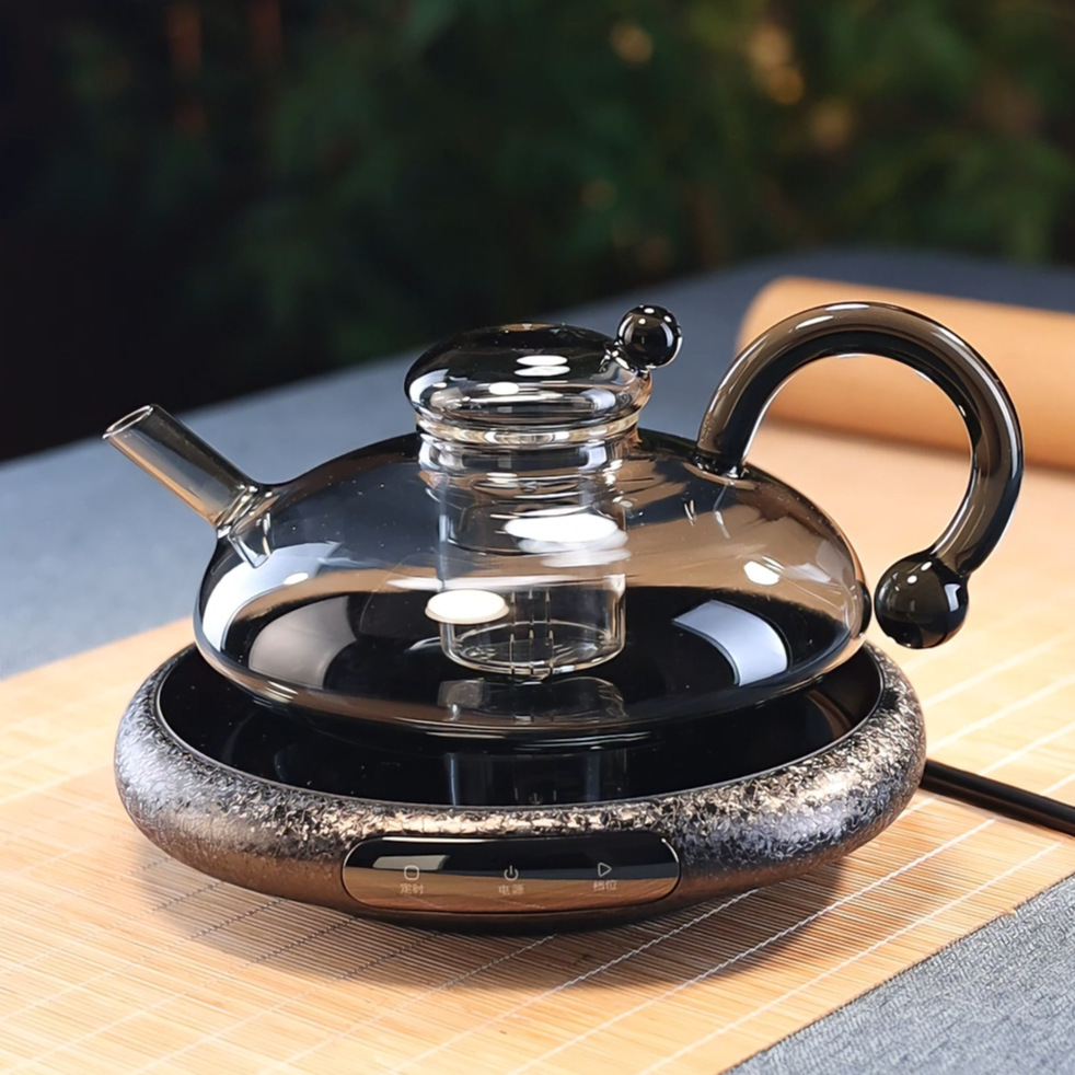 煮茶烧水耐高温电陶炉财鼠煮茶泡茶壶超薄家用电热炉玻璃茶具套装