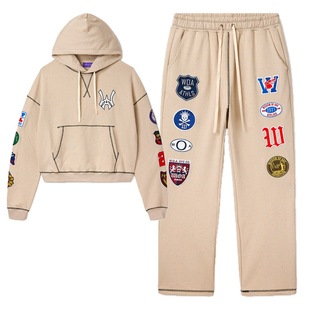 Cross-Border Popular Nfl Football Series Men's and Women's Suits 3D Pullover Round Neck Sports Sweatshirt and Sweatpants Two-Piece Set