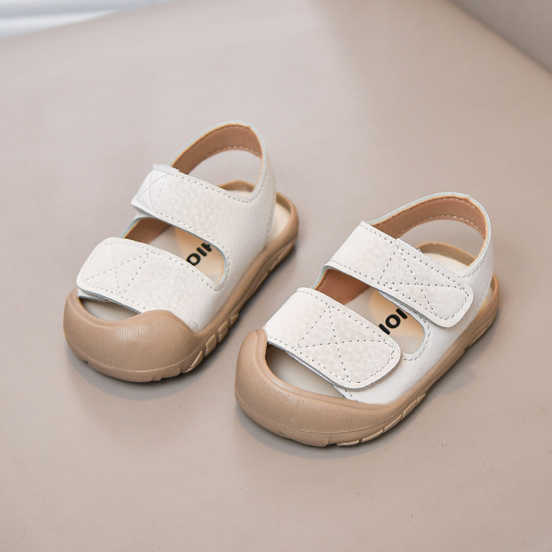 2026 verano bebés zapatos antichoque zapatos de bebés de bebés sandalias de cabeza simple zapatos de playa para niños con suela suave